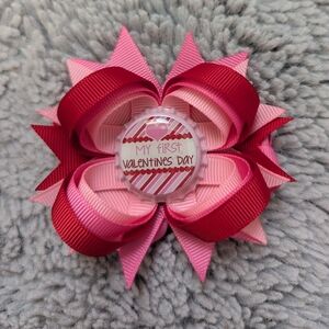 My First Valentine's Day Boutique Hair Bow Clip